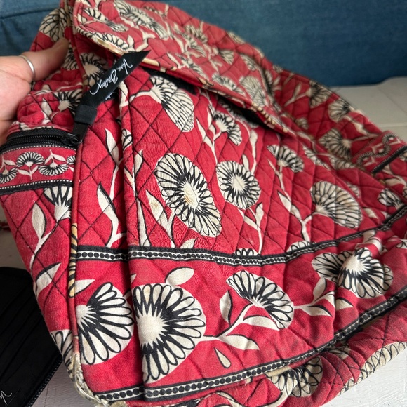 Vera Bradley Backpack With Matching Wallet Red and Black - Picture 8 of 15
